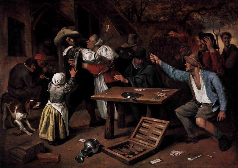 Jan Steen Argument over a Card Game Sweden oil painting art